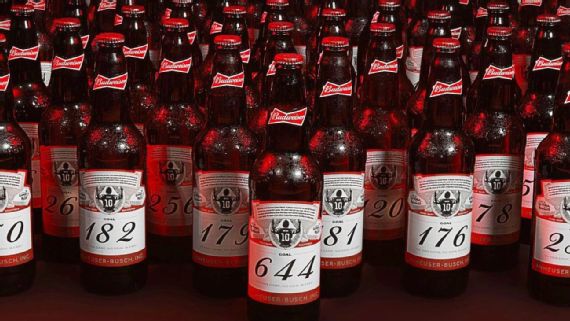 Budweiser entrega cervezas personalizadas a los arqueros de los 644 goles de Messi 2 Cervecera regala botellas a porteros a los que Messi le anotó