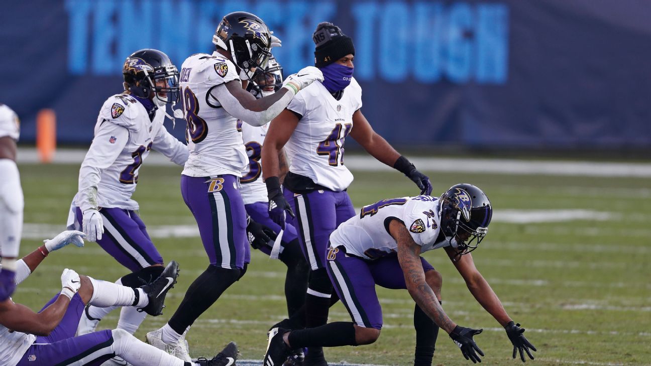 Baltimore Ravens celebration in the Tennessee Titans logo on ‘team unity’, not disrespect