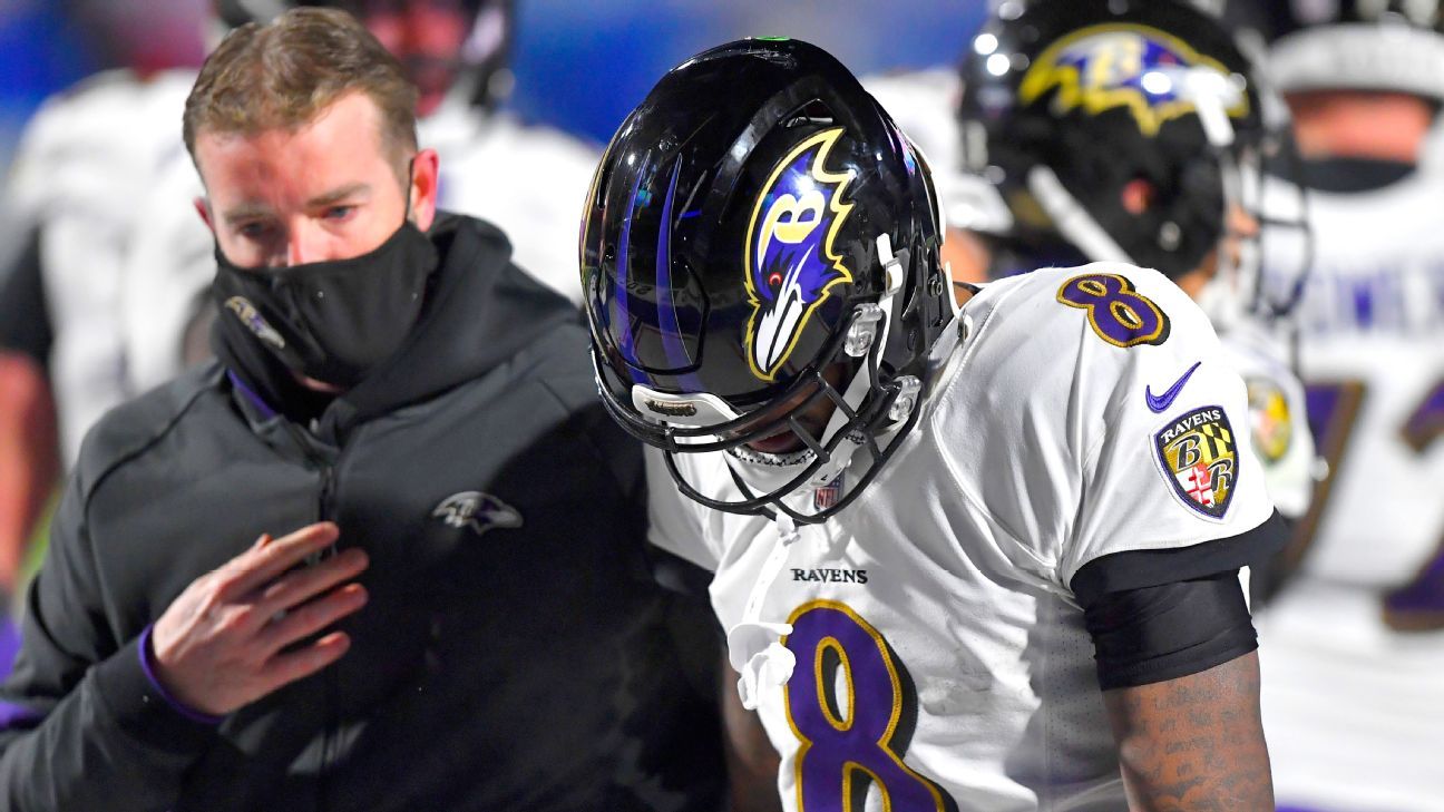 Ravens QB Lamar Jackson leaves game with concussion
