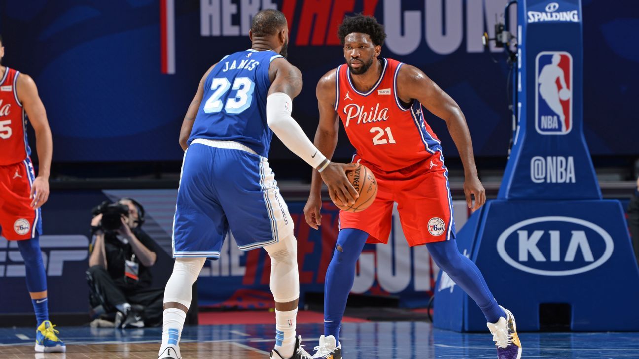 Philadelphia 76ers Joel Embiid says LeBron James of Los Angeles Lakers had to be sent off for a foul