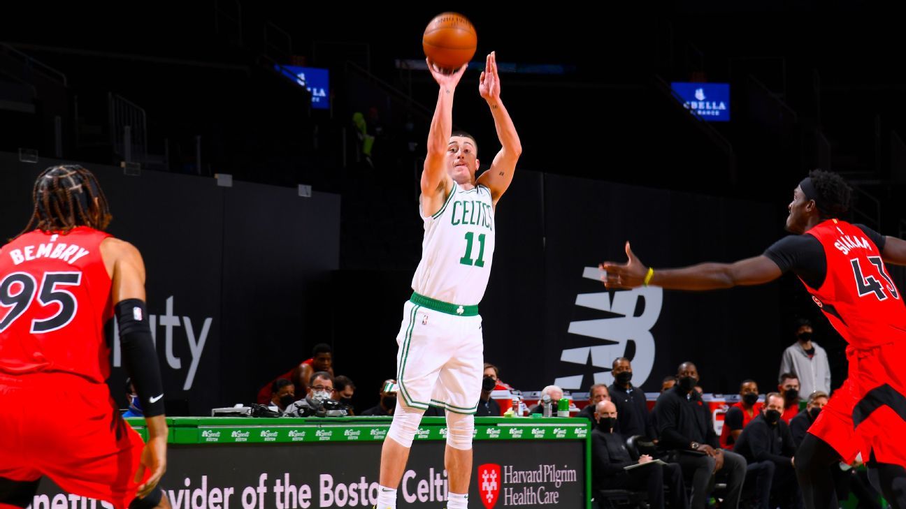 Aaron Nesmith and Payton Pritchard introduced by Celtics - CLNS Media