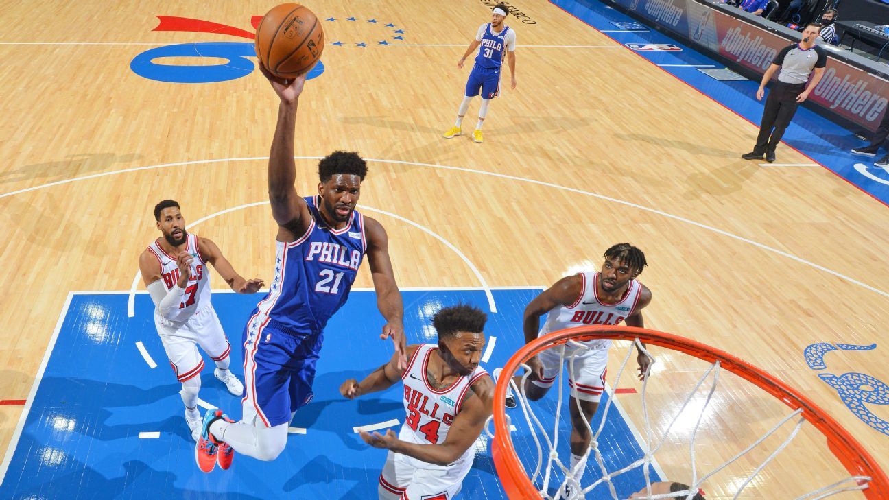 Joel Embiid, of the Philadelphia 76ers, drops 50 points in his career to victory vs.  Chicago Bulls