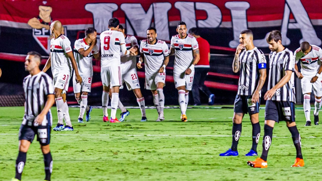 São Paulo atropela Santos e completa 4 jogos sem perder no Estadual