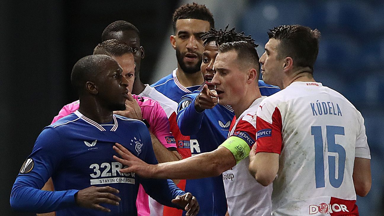 Rangers accuse Slavia Prague's Kudela of racial abuse in Europa