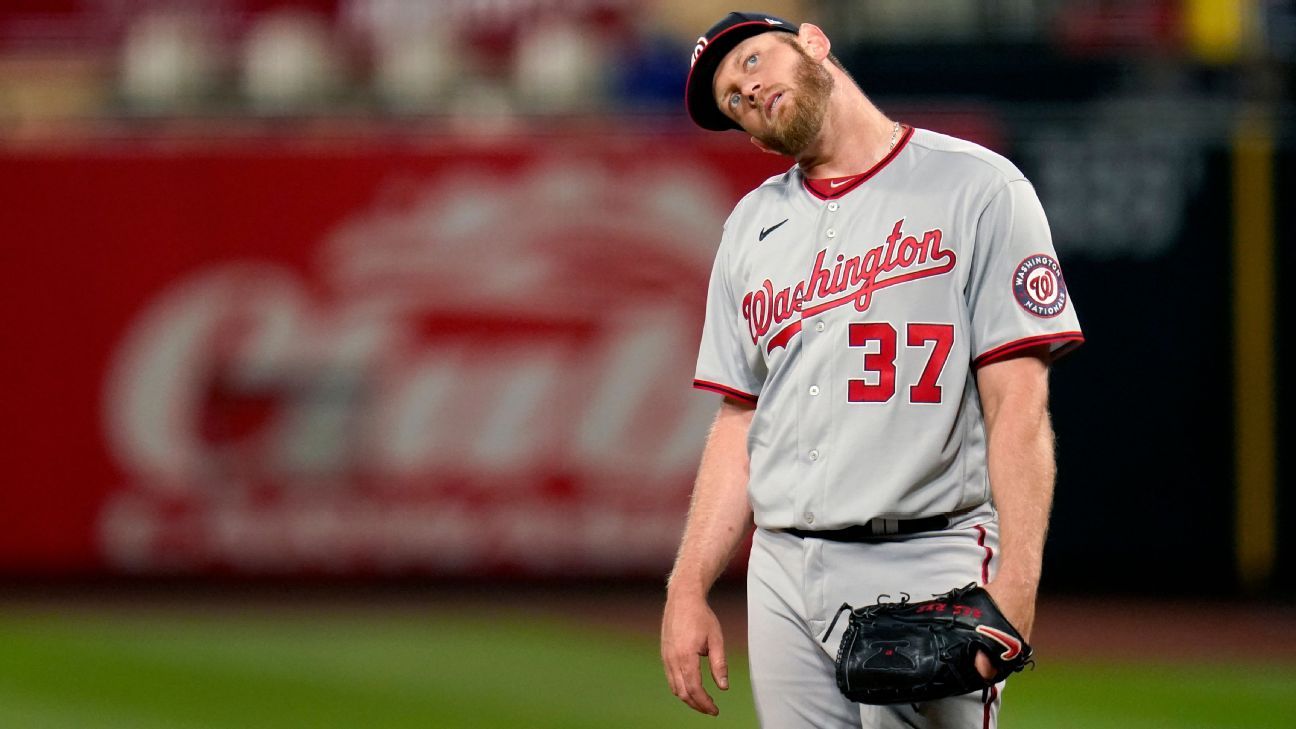 This is a 2010 photo of Stephen Strasburg of the Washington Nationals  baseball team. This image reflects the Nationals active roster as of  Sunday, Feb. 28, 2010, when this image was taken