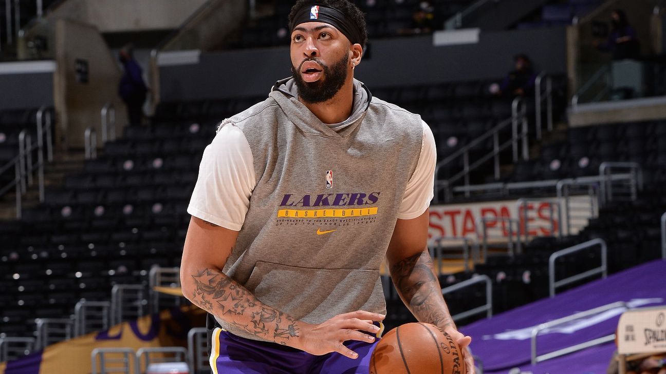 Los Angeles Lakers' Anthony Davis (back spasms) expects to play