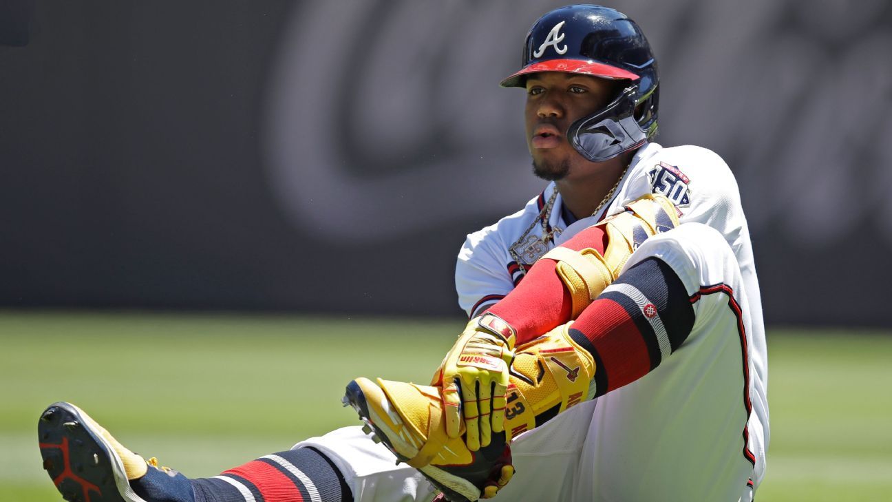 Atlanta Braves' Ronald Acuna Jr. leaves game with ankle injury, but X-rays  negative