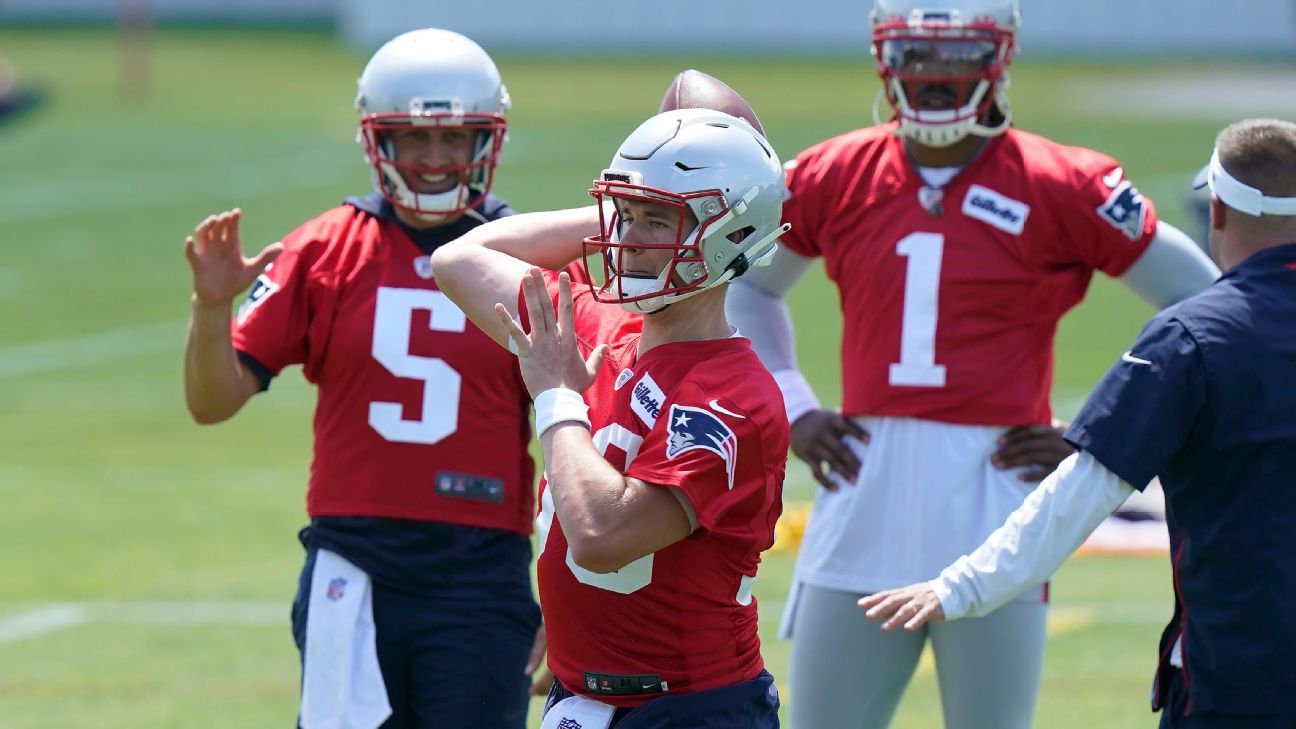 Why is QB Mac Jones wearing No. 50 during Patriots training camp?