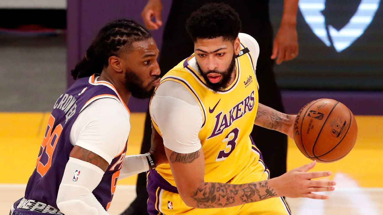 Los Angeles Lakers' Anthony Davis (back spasms) expects to play critical  game vs. Blazers - ESPN