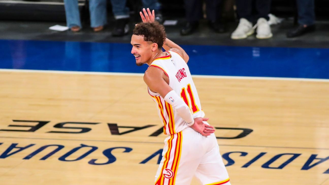 Trae Young faz uma reverência enquanto o Atlanta Hawks finaliza o New York Knicks