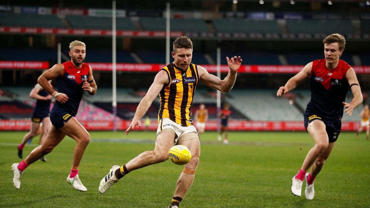 AFL Round 18 Melbourne Demons, Hawthorn Hawks play out unlikely draw ESPN AFL Round 18 Melbourne Demons, Hawthorn Hawks play out unlikely draw ESPN