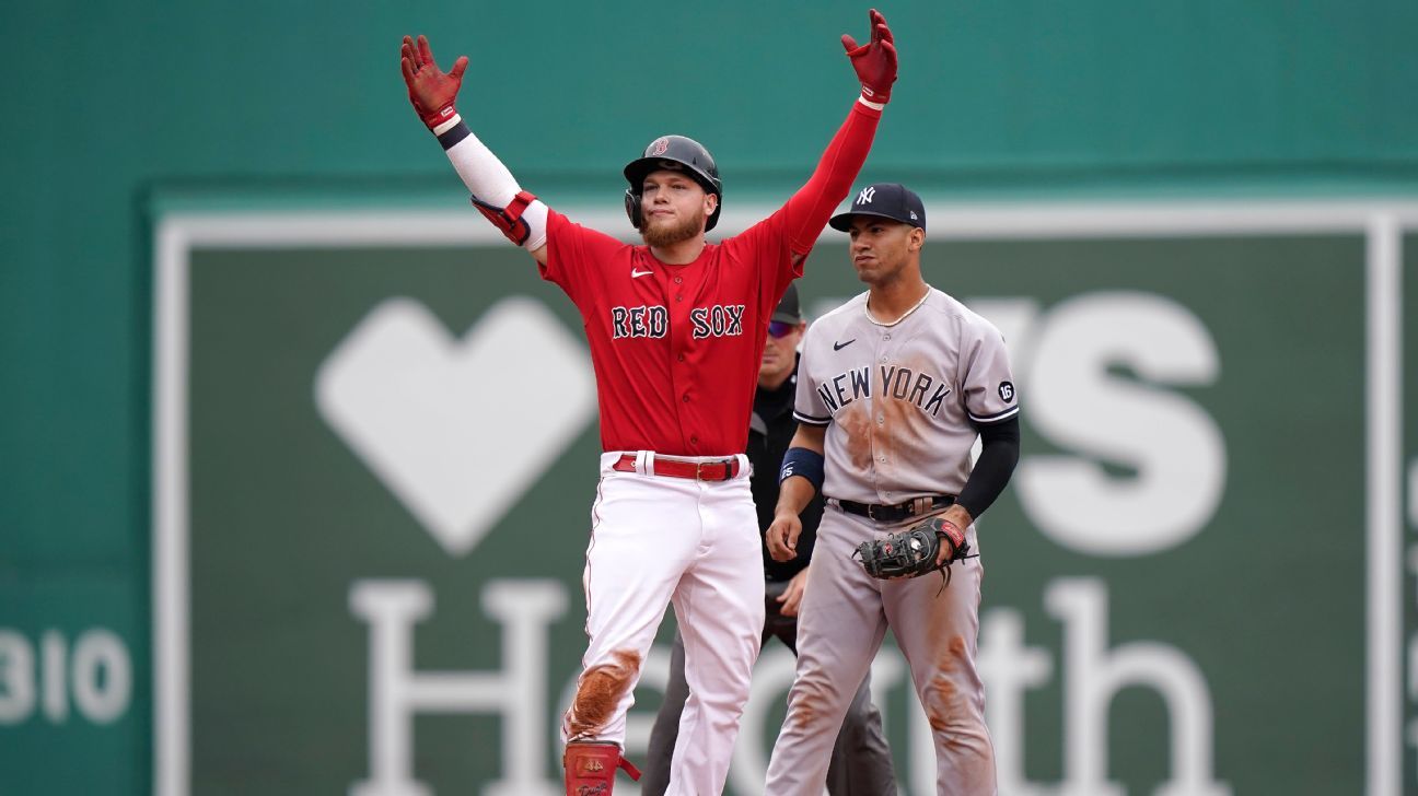 Boston Red Sox end Domingo German's no-hit bid in 8th inning, storm back to beat New York Yankees