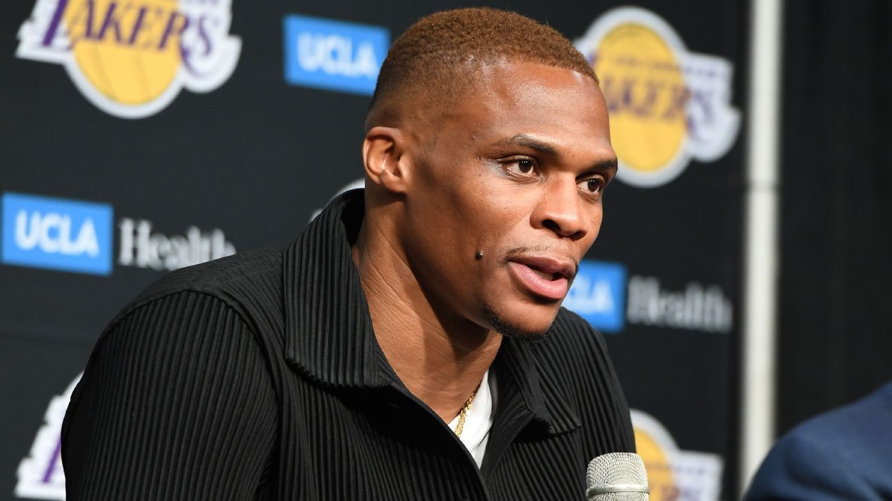 Los Angeles Lakers guard Russell Westbrook says 'it still hasn't hit me yet' to be part of team he cheered for growing up