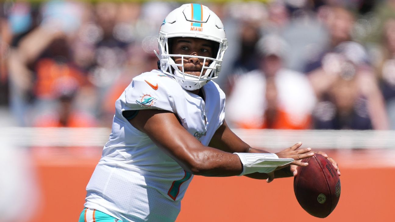 Miami Dolphins QB Tua Tagovailoa (ribs) expected to be ready to return Oct. 17 v..