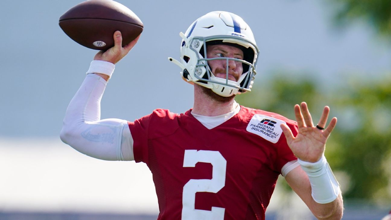 Indianapolis Colts' Carson Wentz practices three weeks after surgery, 'optimisti..