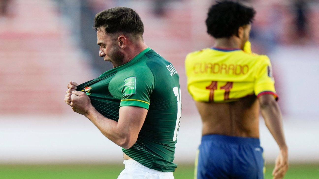BolÃvia marca na reta final e empata com a Colômbia pelas Eliminatórias