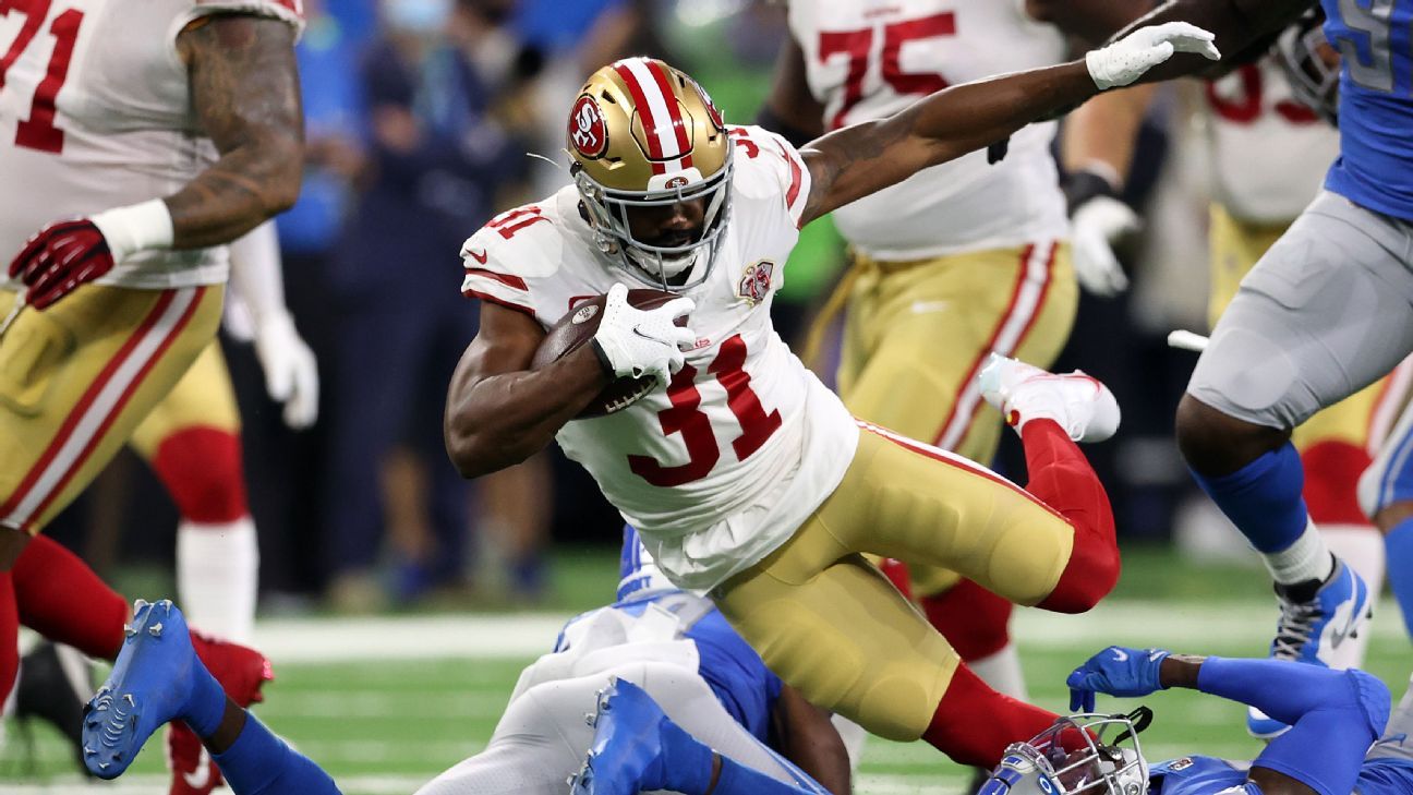 Raheem Mostert left the 49ers with a knee injury