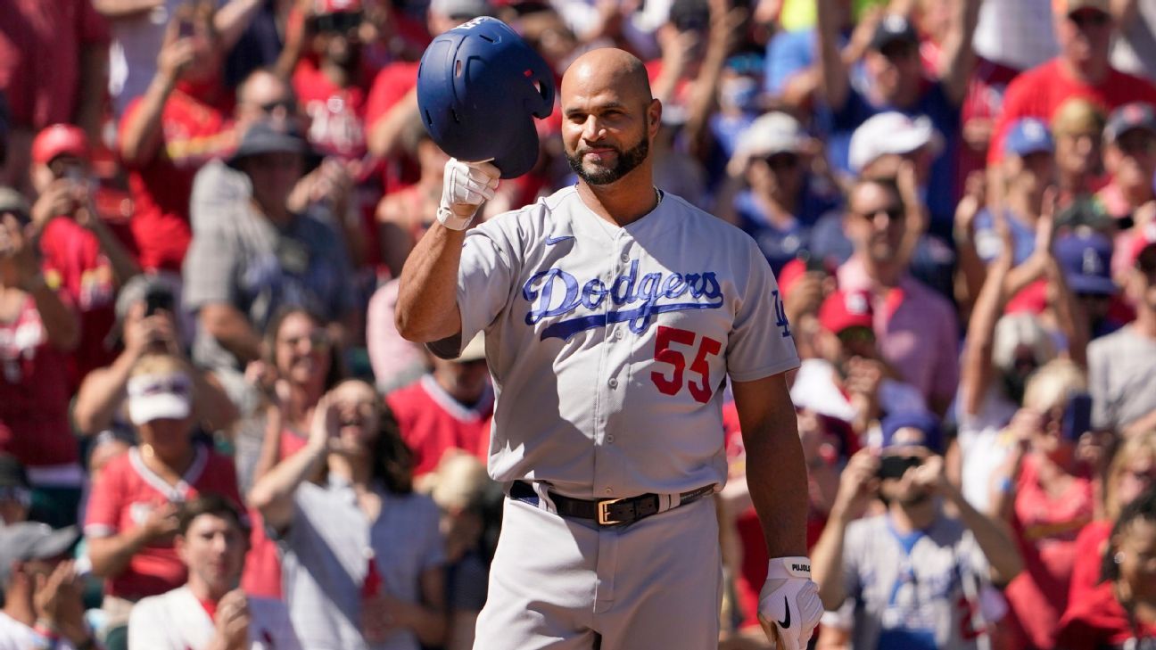 MLB playoff race has brought 'the joy back' for the Los Angeles Dodgers'  Albert Pujols - ESPN