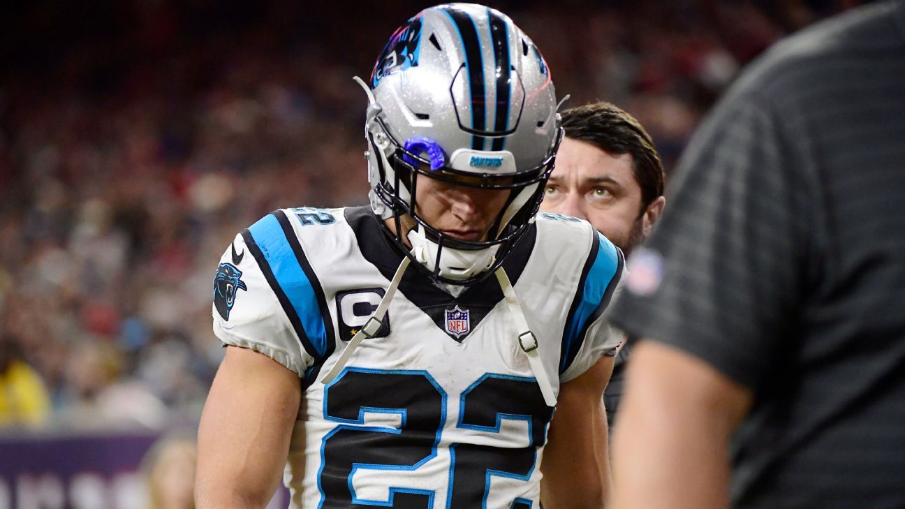 Carolina Panthers lose Christian McCaffrey to strained hamstring, Jaycee Horn to broken foot