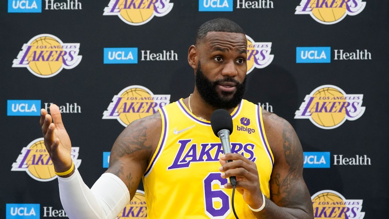 LeBron James says energy at Los Angeles Lakers training camp up from last season