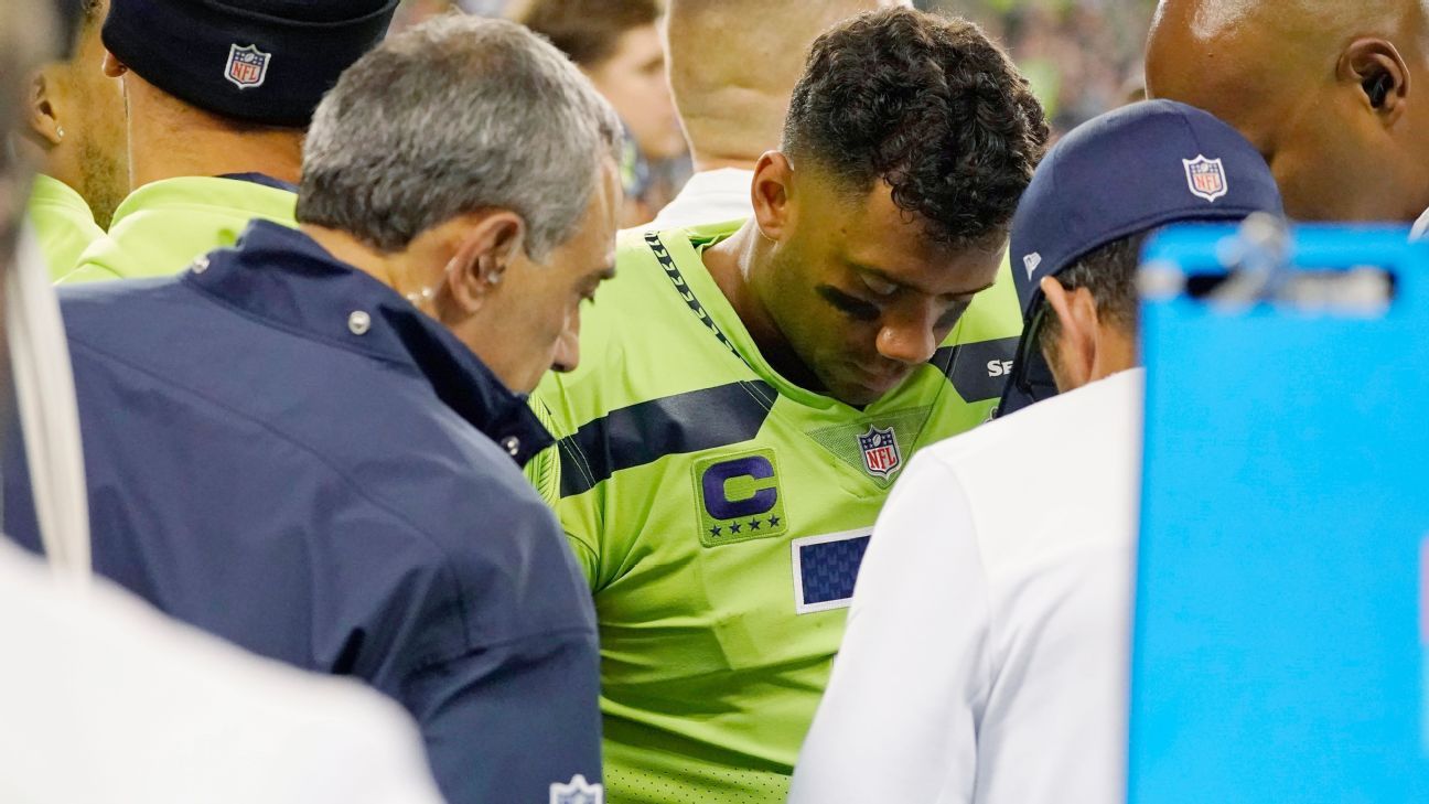 Russell Wilson's status up in air after leaving Seattle Seahawks' loss to Los Angeles Rams with finger injury