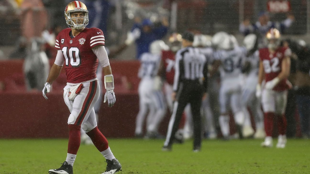 Kyle Shanahan on whether Jimmy Garoppolo will remain 49ers' QB at Chicago