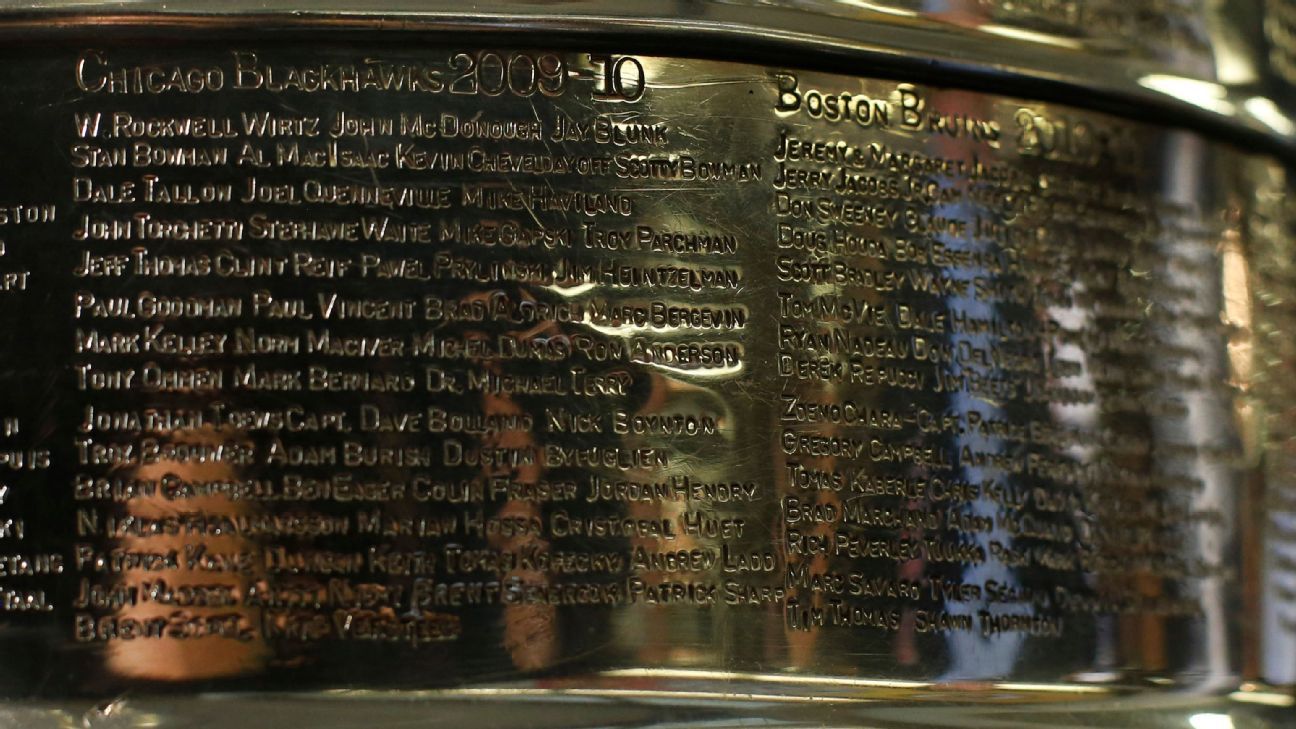 Brad Aldrich's name crossed out on Stanley Cup by Hockey Hall of