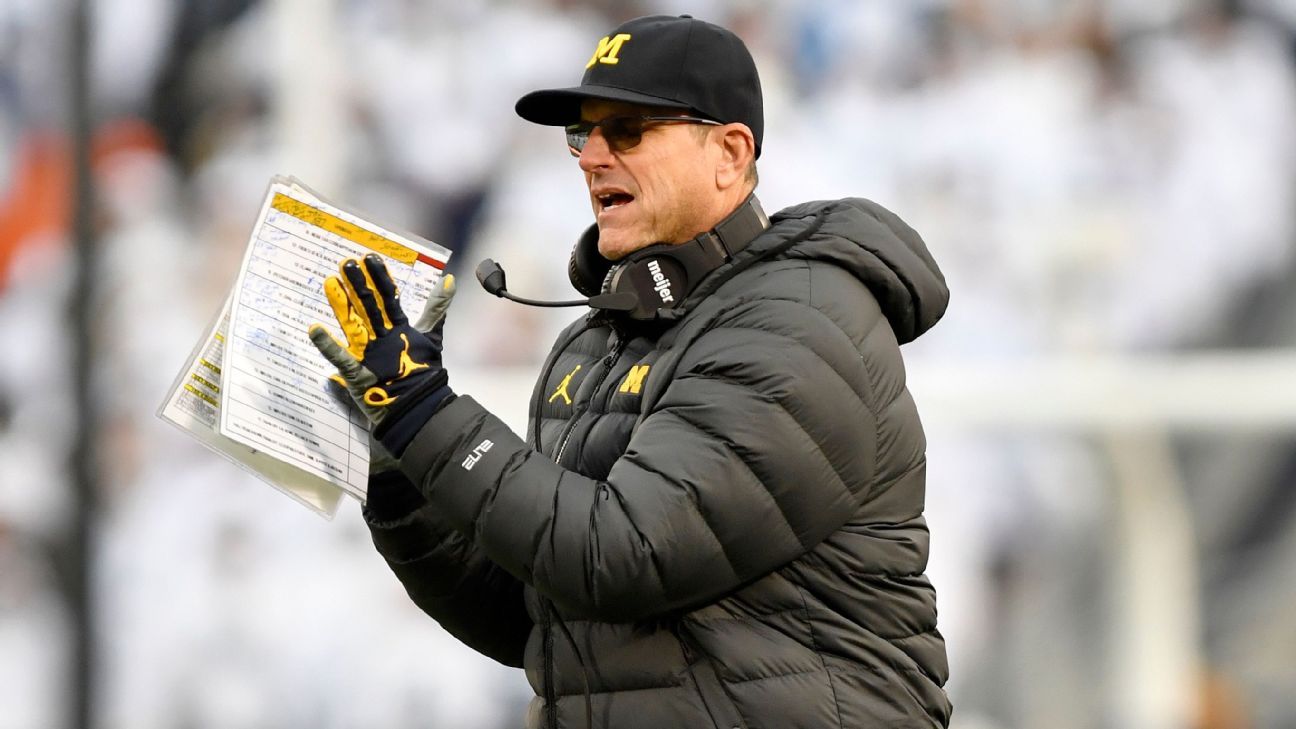 Michigan Wolverines' Jim Harbaugh named AP college football coach of the year