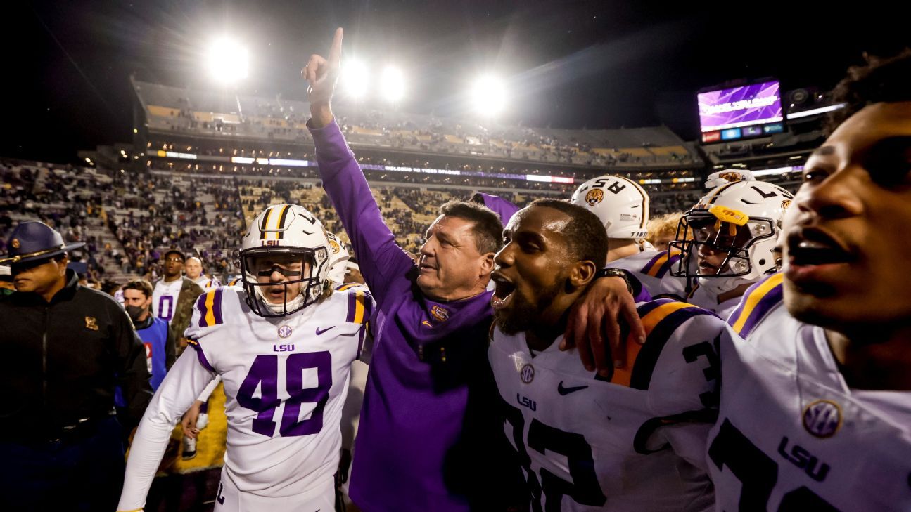 Ed Orgeron won't coach in LSU Tigers' bowl game after qualifying with upset of N..