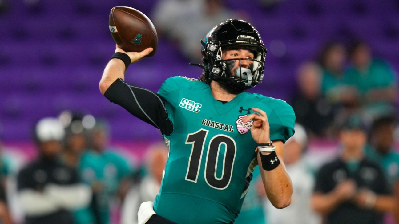 Coastal Carolina star QB McCall enters portal