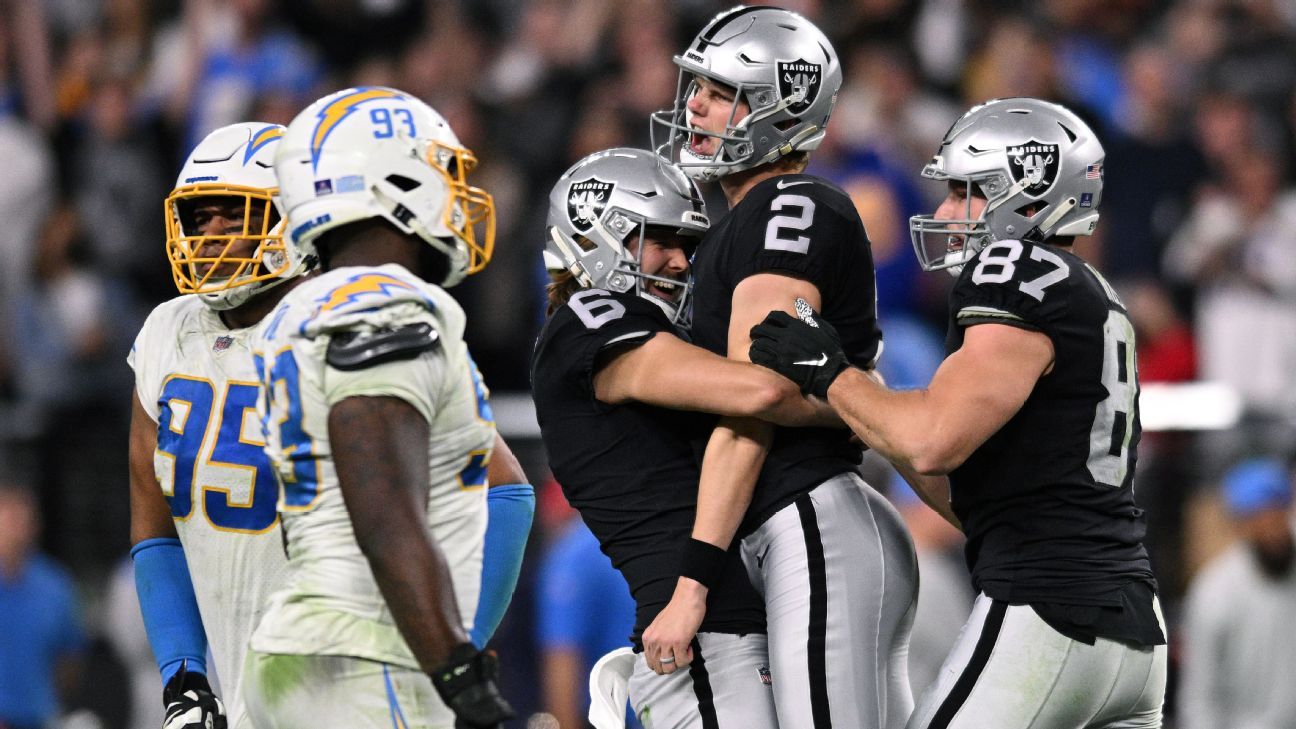 Raiders win in overtime to make NFL playoffs: Did the Chargers blow it? Should the teams have played for a tie? That wild ending explained – ESPN