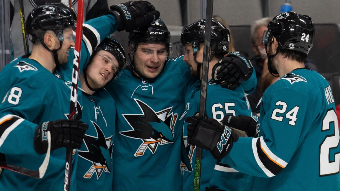 Timo time: Meier scores 5 goals in Sharks' victory