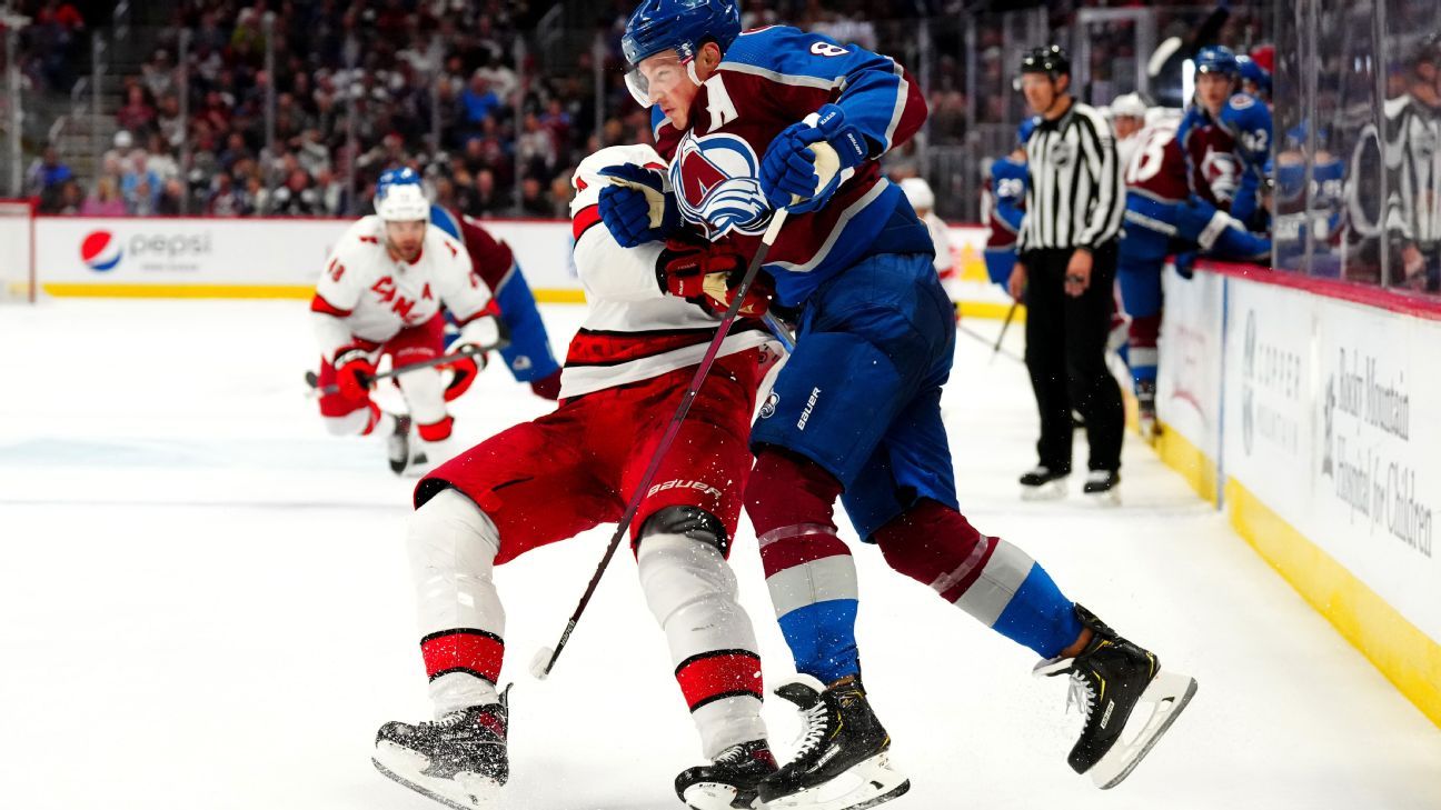 Carolina Hurricanes pierde ante Colorado Avalanche, Jordan Starr y Frederick Andersen lesionados