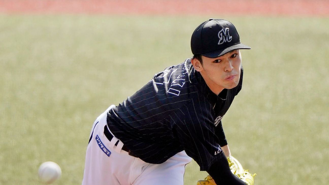 Japan pitcher Roki Sasaki takes part in team practice in Miami