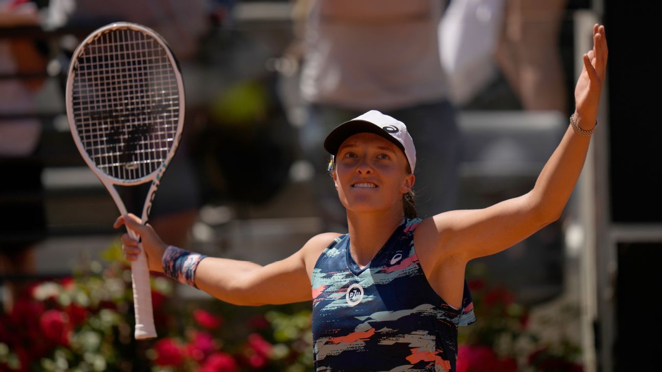 Iga Swiatek equals Serena Williams with 27-match winning streak, reaches Italian..