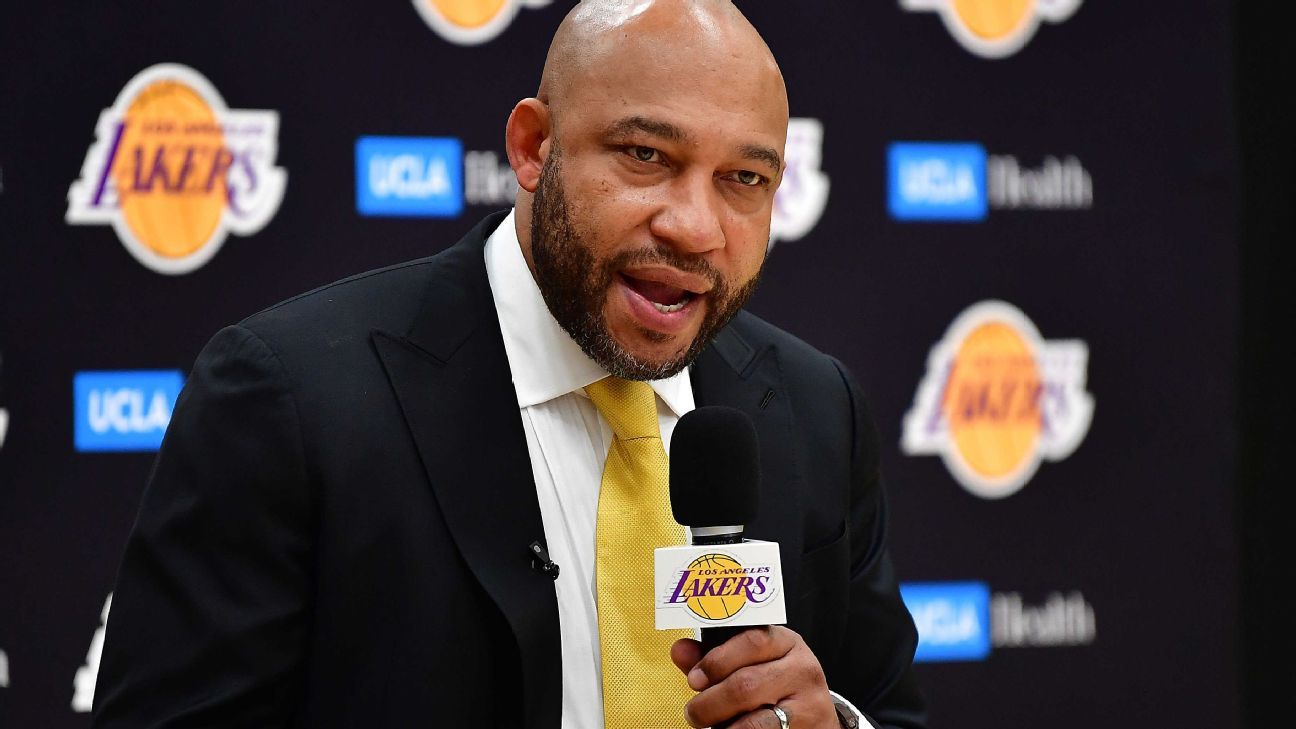 Darvin Ham introduced as Los Angeles Lakers coach on 'an incredibly bright and p..