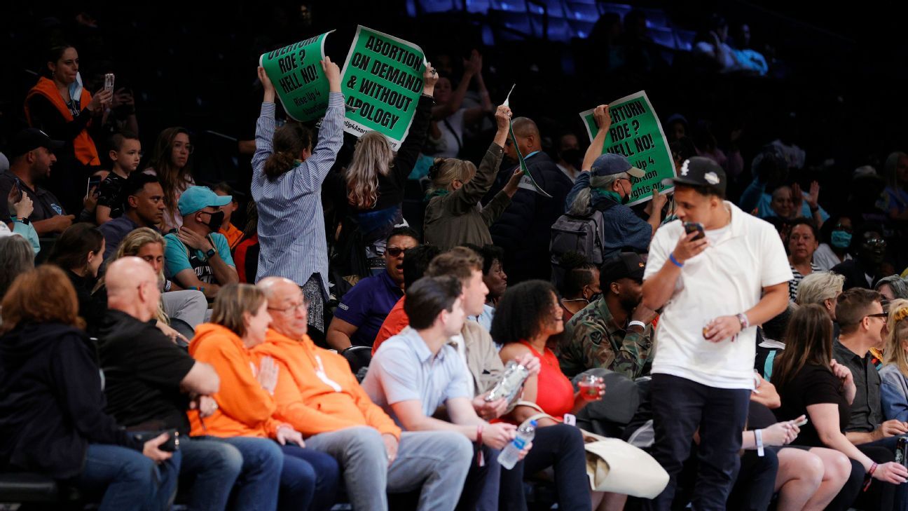 Protesters rush court during Liberty-Lynx game