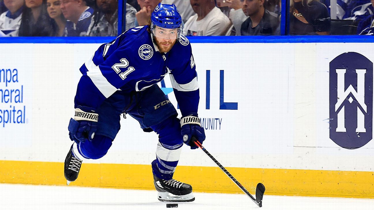 Brayden Point Tampa Bay Lightning Unsigned 2021 Stanley Cup Champions Raising Photograph