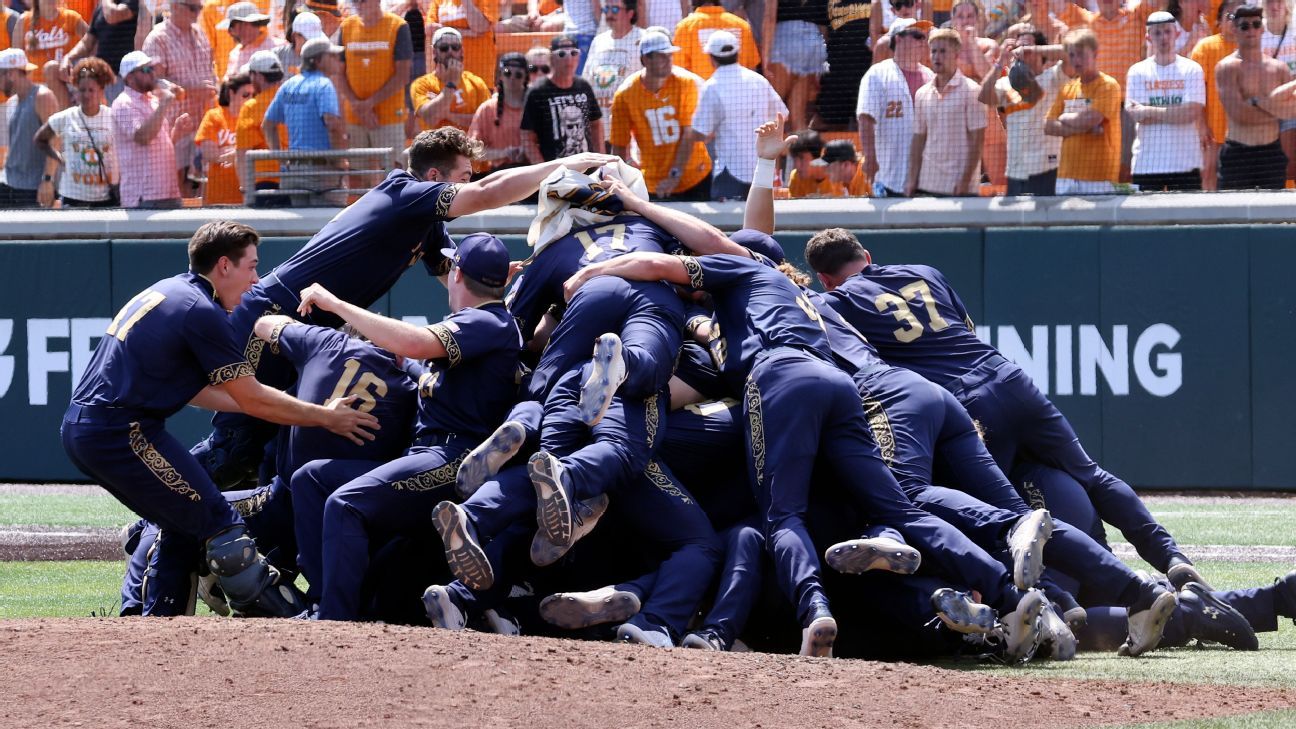 Notre Dame Fighting Irish stun top-seeded Tennessee Volunteers to advance to Col..