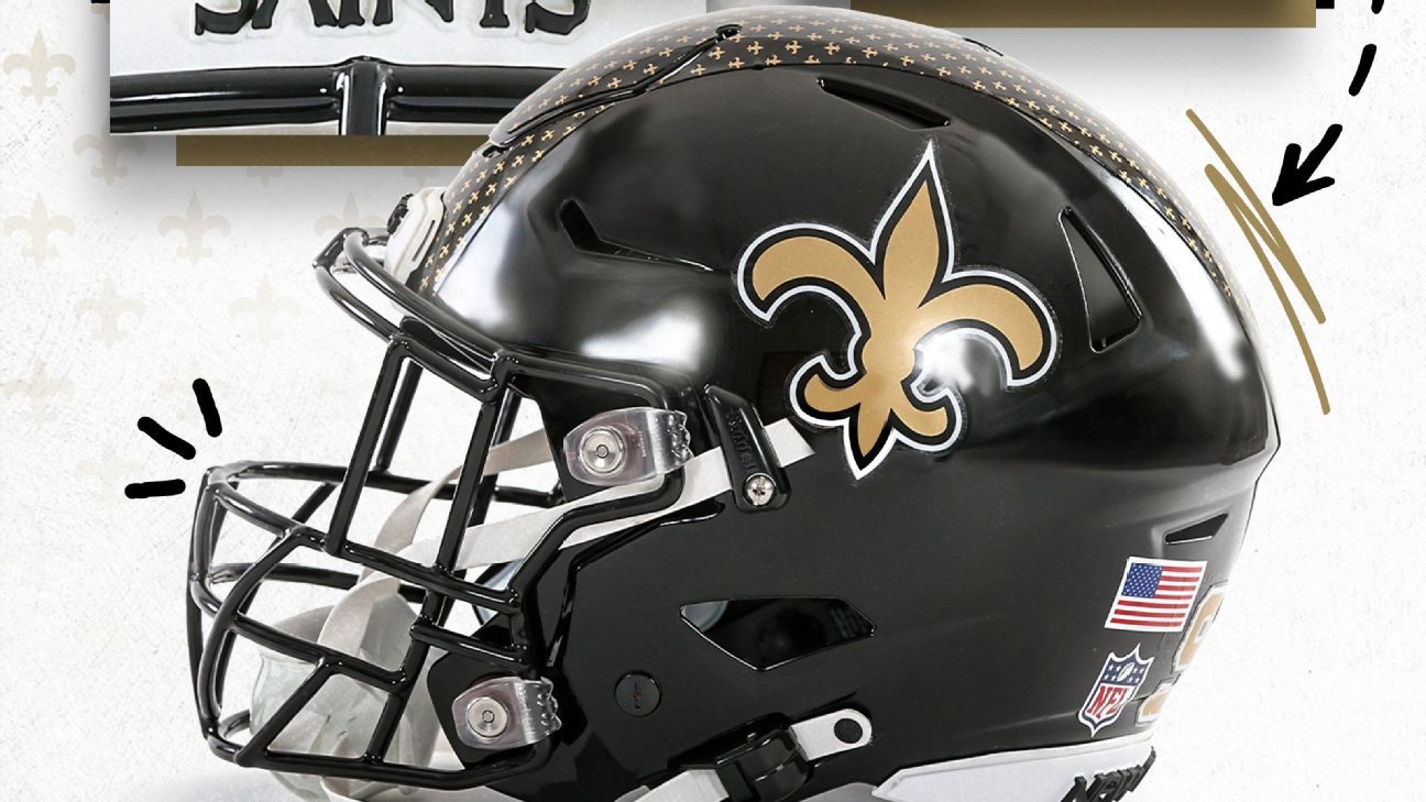 Poesi Ung dame shampoo New Orleans Saints unveil new black helmets to be worn for at least one  game in 2022 - ESPN
