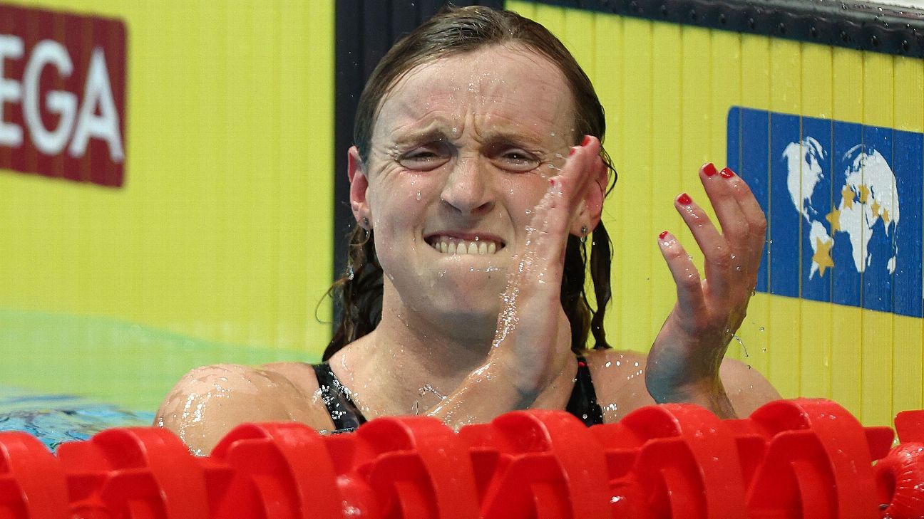 Katie Ledecky wins fourth 1,500-meter freestyle title, record-extending 17th ove..