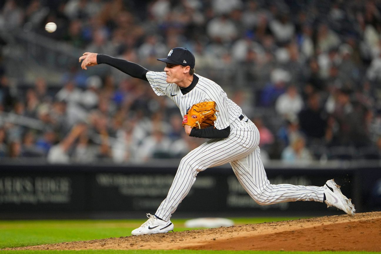 Marinaccio, Holmes escape trouble, Yankees beat Rangers 1-0 on