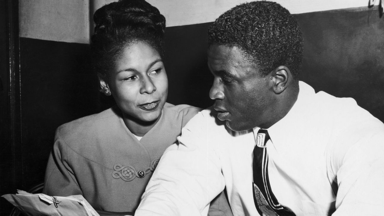 Jackie Robinson, Rachel Robinson, and their three children, David, Sharon,  and Jackie, Jr.]