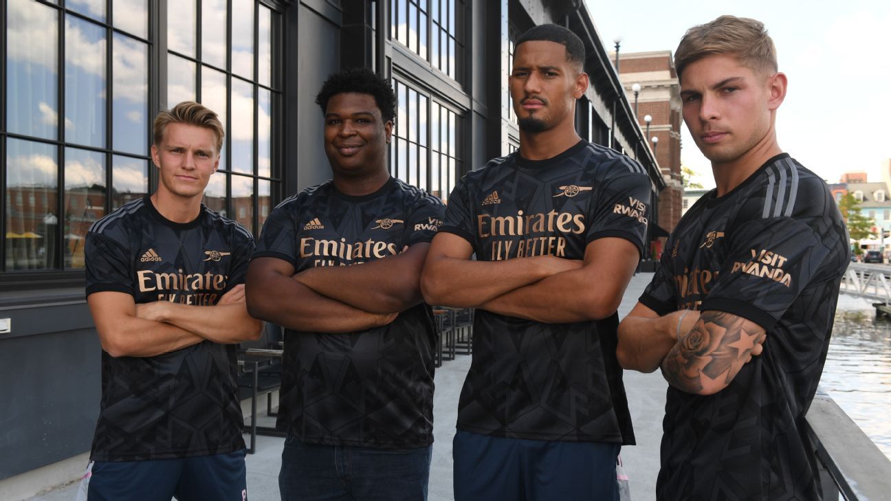 Arsenal unveil new black away kit with activist Aston Mack: 'The badge is what g..