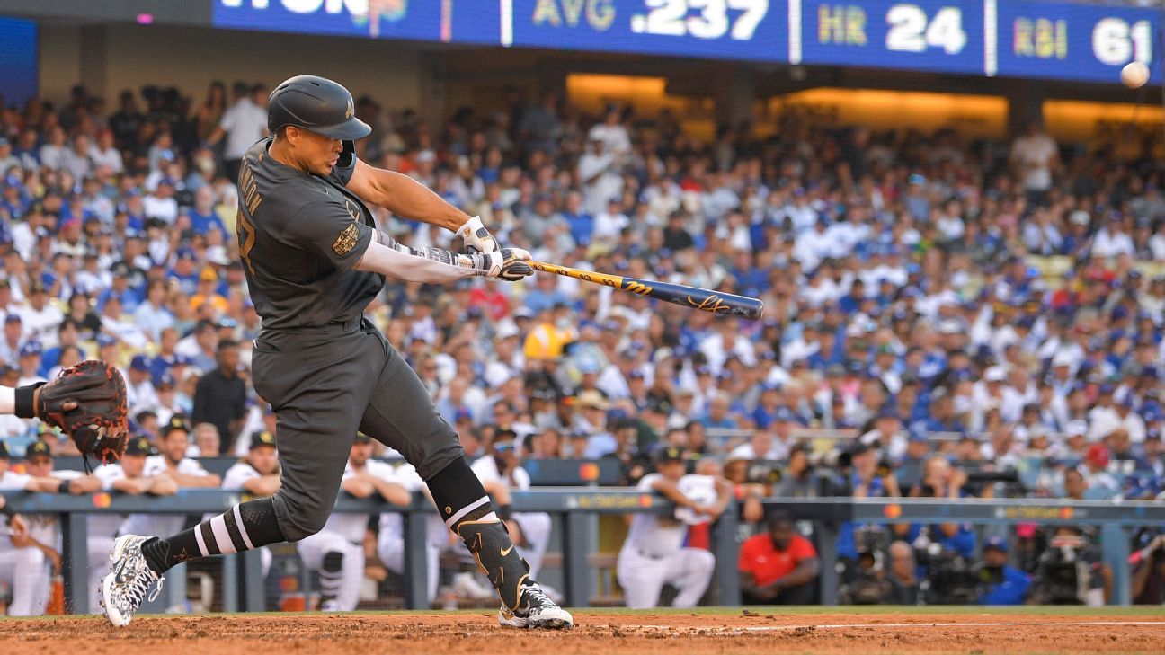 Giancarlo Stanton of Yankees hits home run at MLB All Star Game