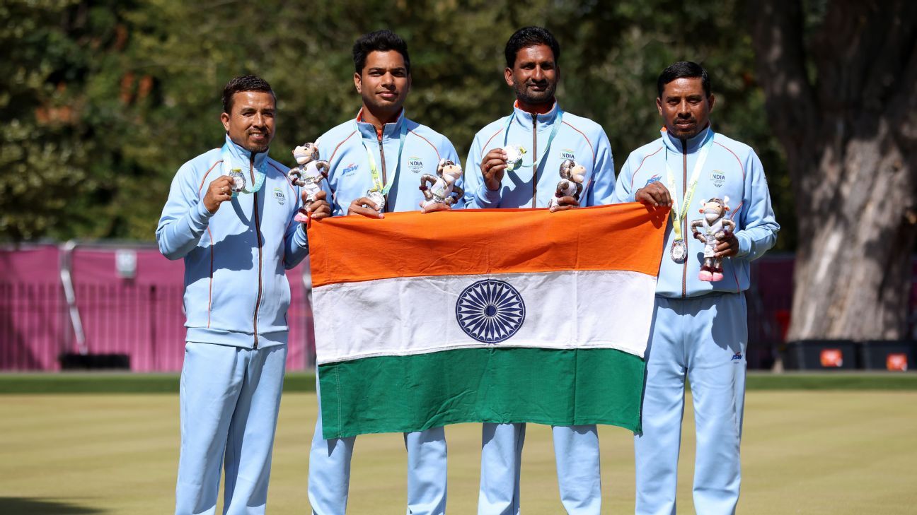 CWG 2022 India win silver in Lawn Bowls (Men's Fours) ESPN