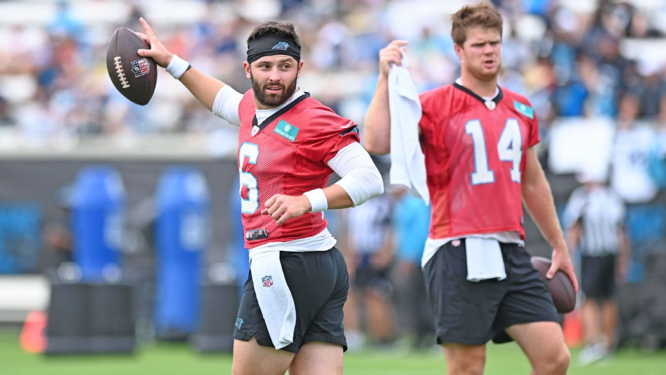 Will Baker Mayfield start at QB for the Panthers? Who will start for the Steelers?