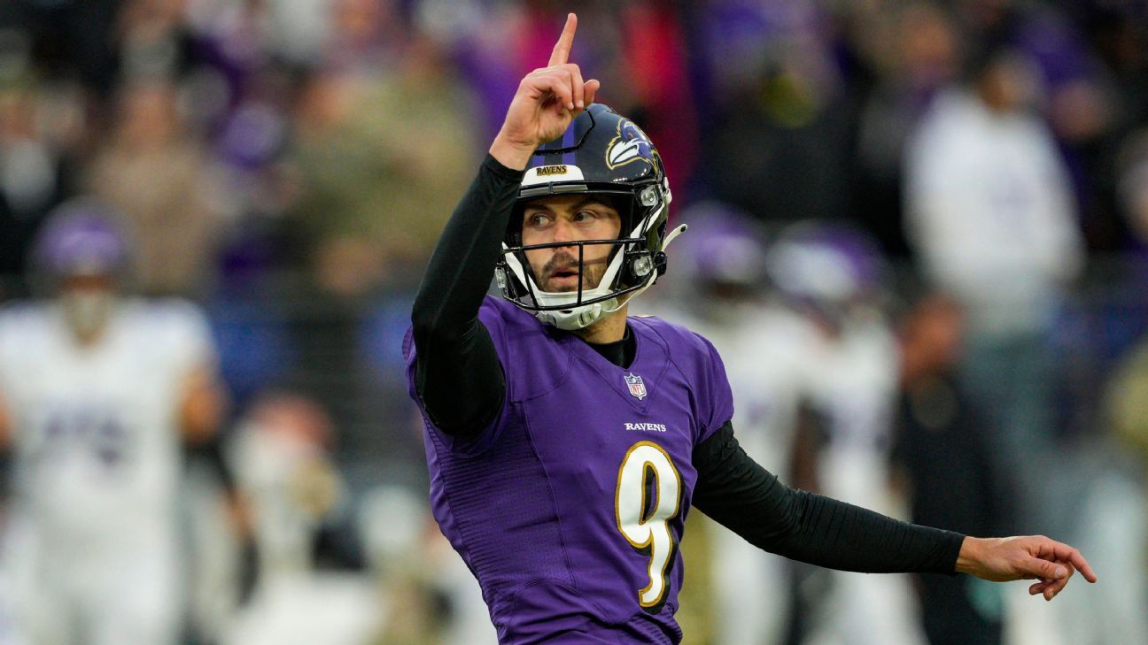 Justin Tucker firma extensión con Baltimore Ravens; sigue siendo el