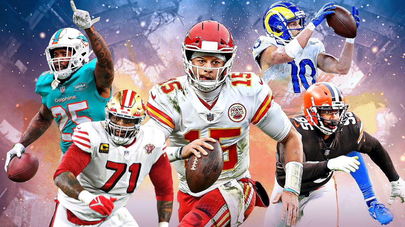 NFL Rank 2022 - Predicting the top 100 players, with stats, notes and  quotes for the league's best, including Patrick Mahomes at No. 1 - ESPN