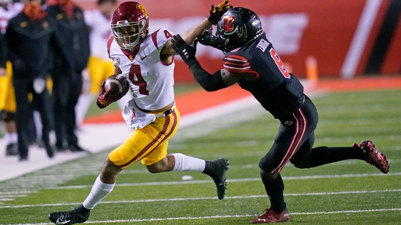 First look: USC transfer wide receiver Bru McCoy at Tennessee practice